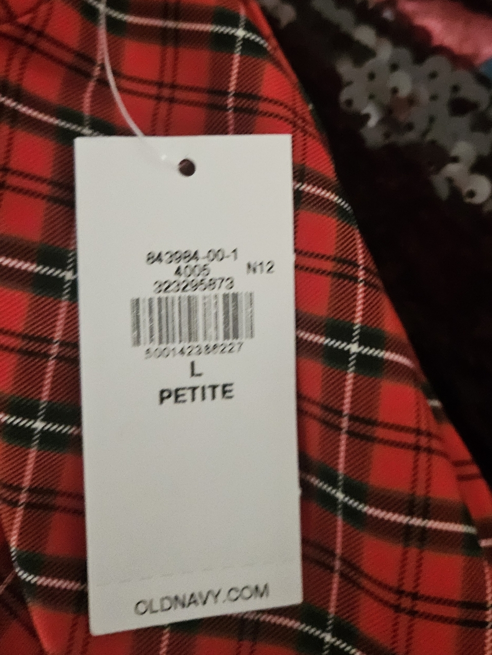 NWT/ Old Navt Puff-Sleeve Plaid Fit & Flare Taffeta Mini Dress Petite Large - Picture 7 of 7